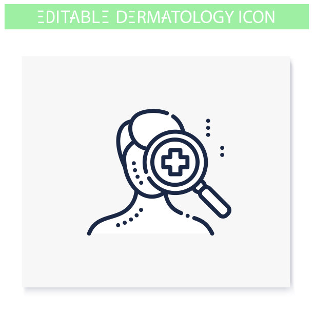 皮肤病学行图标。可编辑的图片图片下载