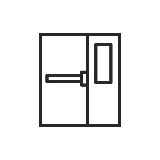 查看关闭的入口门颜色线图标。孤立的向量元素。图片下载