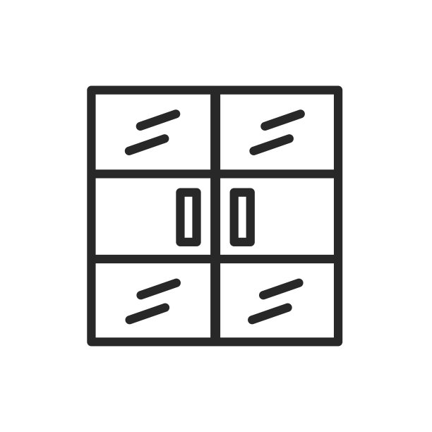 前视图关闭门颜色线图标。孤立的向量元素。图片下载