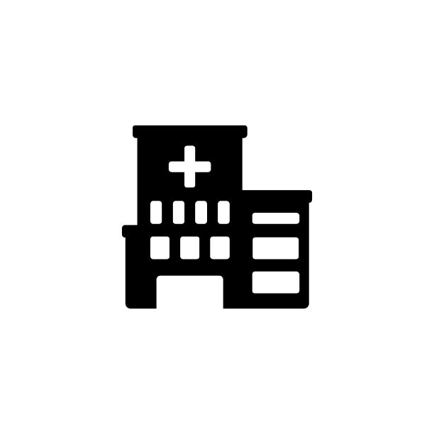 医院建筑矢量图标隔离医院建筑扁平表情符号表情符号符号 - 矢量图片下载