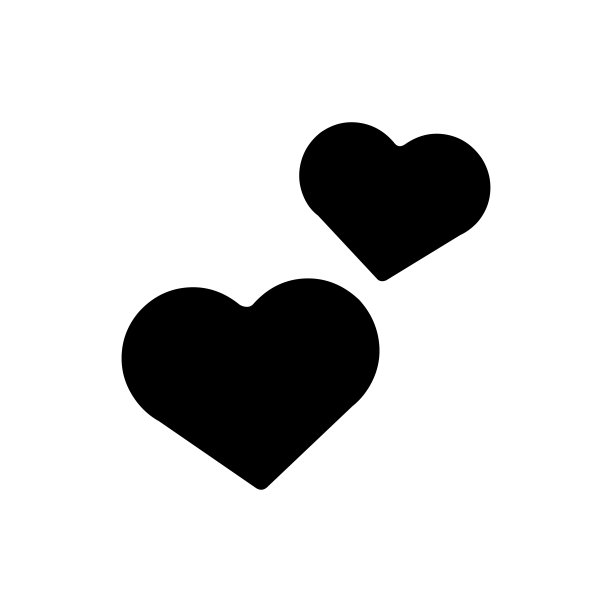 情侣心形矢量图标。孤立的两颗心平表情符号，表情符号-向量图片下载