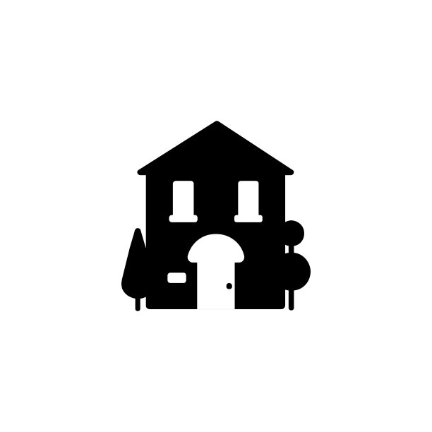 私人住宅矢量图标。孤立的房子与花园扁平的表情符号，表情符号-向量图片下载