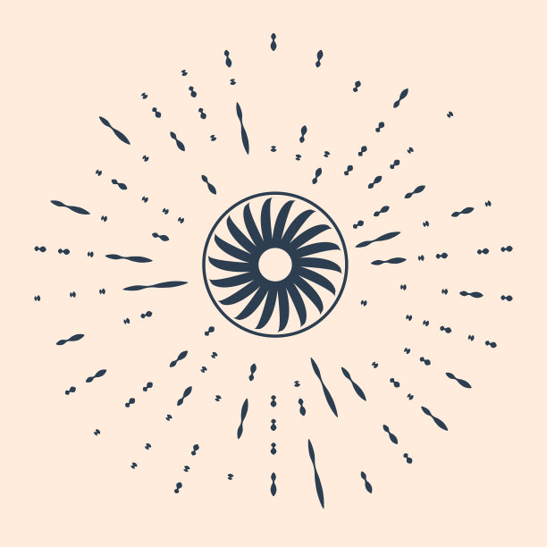 黑色通风机符号图标隔离在米色背景。超大杯图片下载