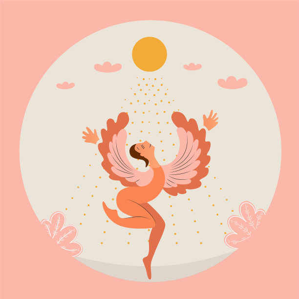 爱太阳，概念矢量插图在一个圆图片下载