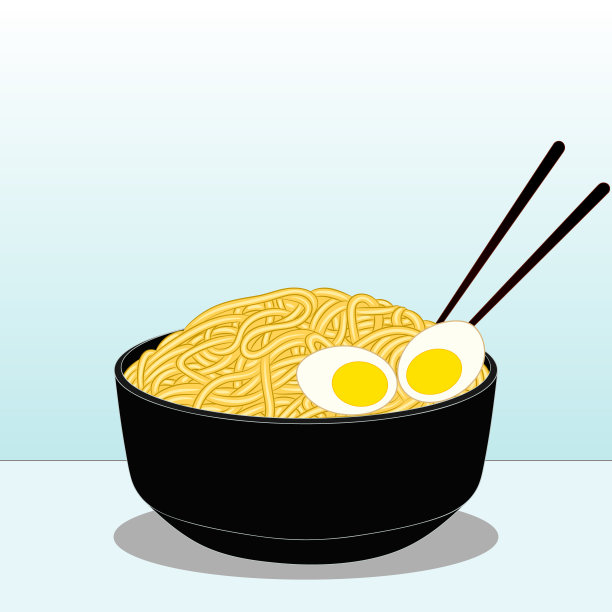 用筷子夹一碗新鲜的亚洲拉面和鸡蛋图片下载