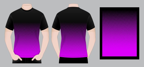 运动t恤设计黑紫色半色调点背景矢量图片下载