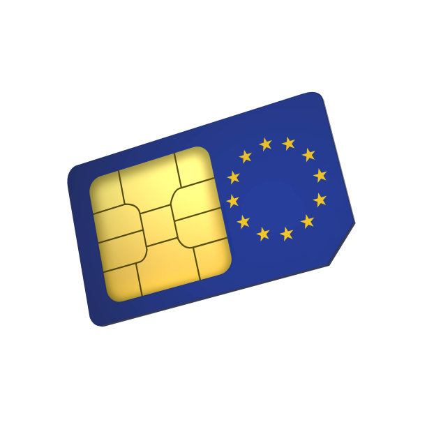 3D手机sim卡芯片与W旗隔离在白色背景图片下载