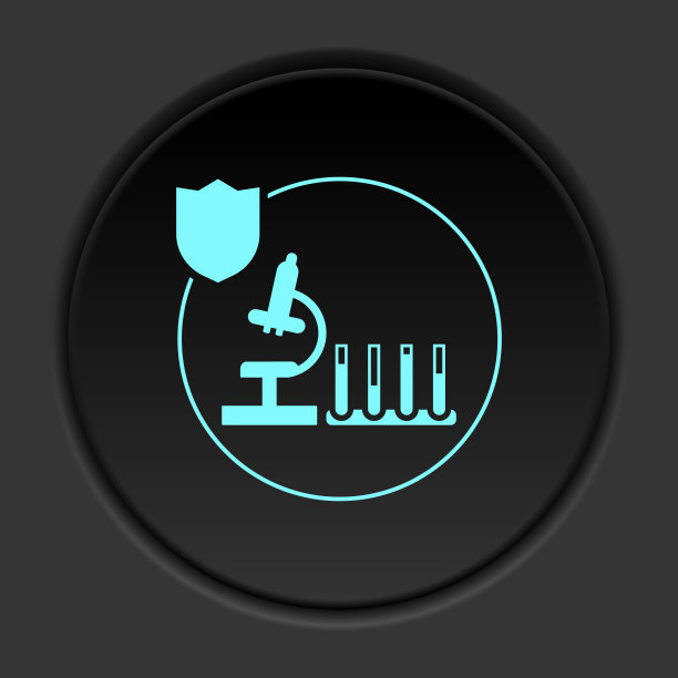 圆形背景上的黑色按钮平面图标。建筑施工保险黑圈矢量图标图片下载