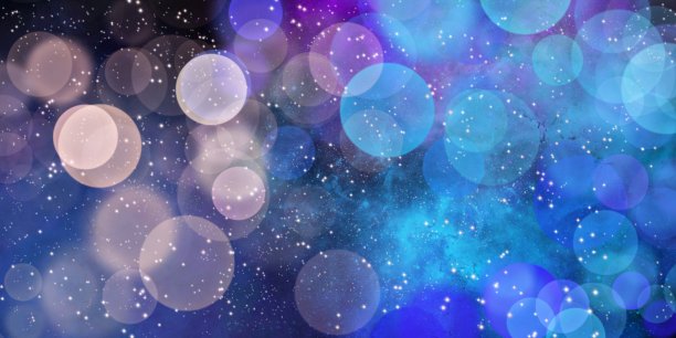 背景与蓝色霓虹灯与星星和散焦图片下载