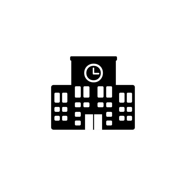 学校建筑矢量图标。孤立的教学楼表情符号，表情符号-向量图片下载