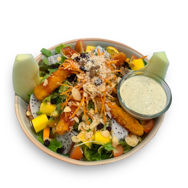 白色背景上的水果沙拉图片下载