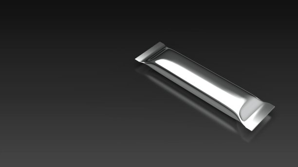 巧克力棒包黑色背景一个直角3D渲染图片下载