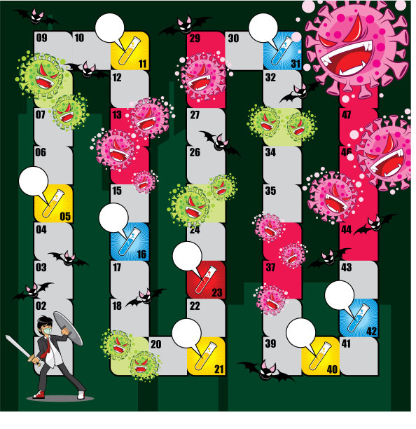 对抗Corona病毒-桌面游戏模板设计图片下载