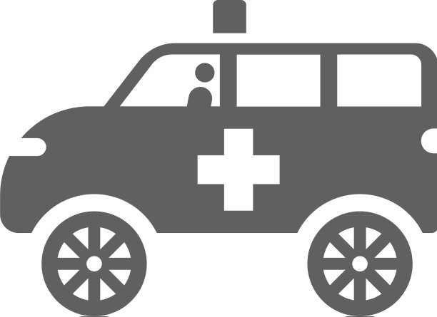 医疗车的灰色救护车图标图片下载
