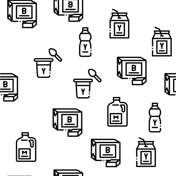 乳品饮料与食品无缝模式图片下载