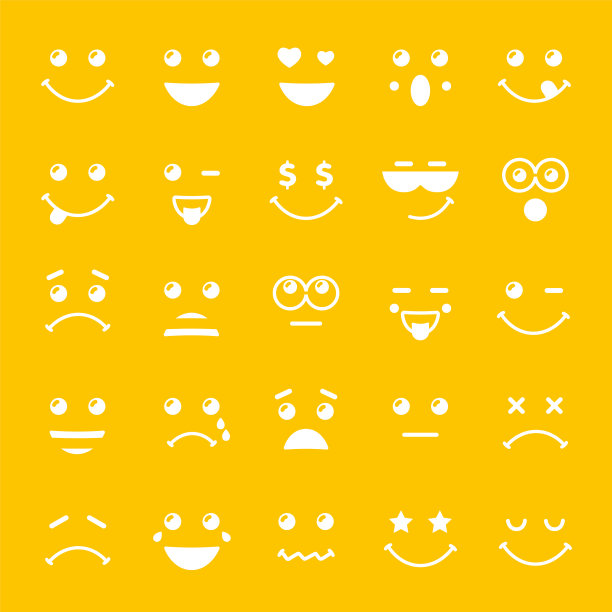 设置线条艺术表情符号表情符号单色图片下载