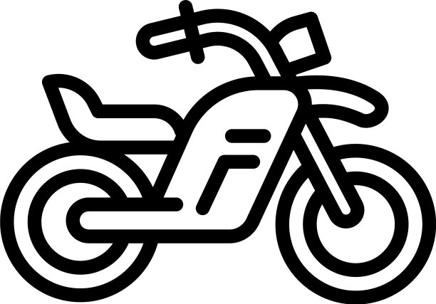 街道自行车图标轮廓风格图片下载