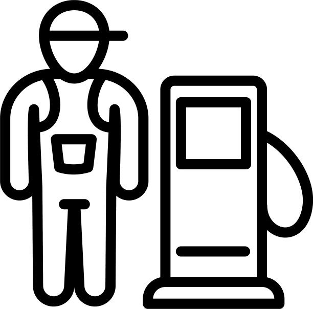 加油站工作人员图标轮廓样式图片下载