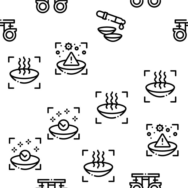 隐形眼镜配件无缝图案图片下载