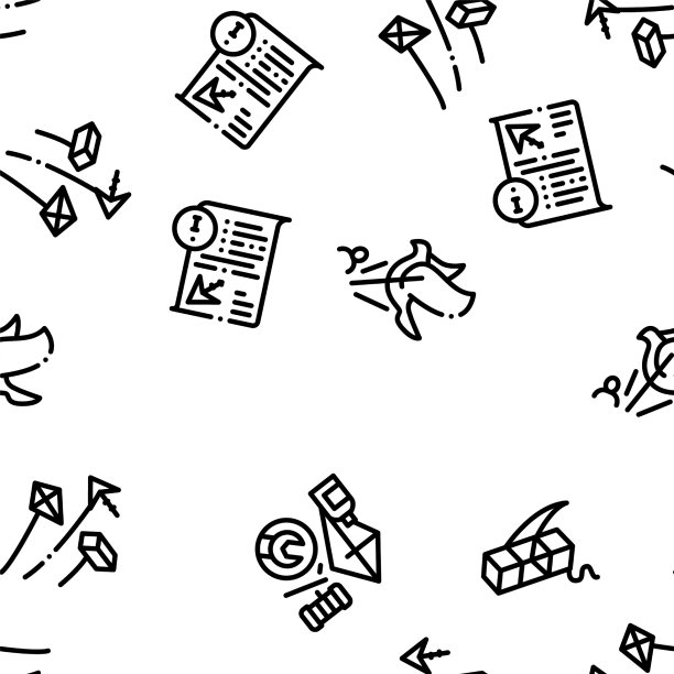 风筝飞空中玩具无缝图案图片下载