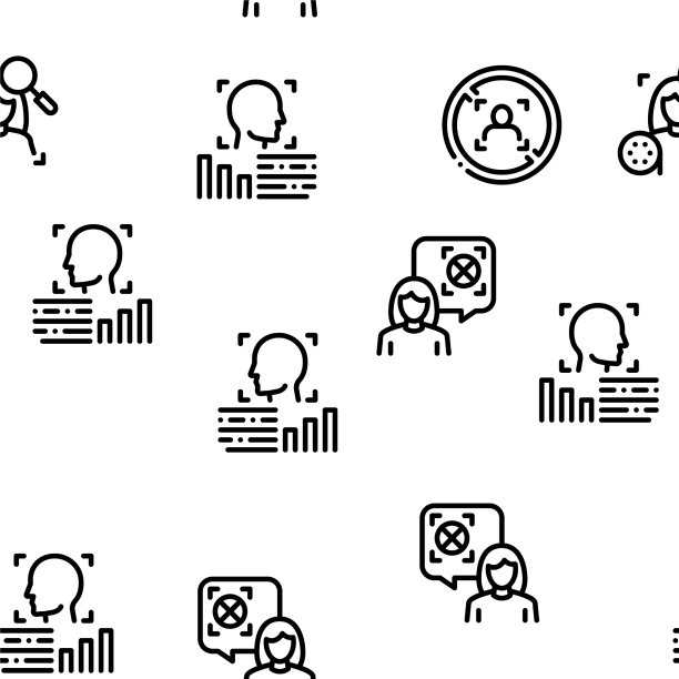 深度假脸假无缝图案图片下载