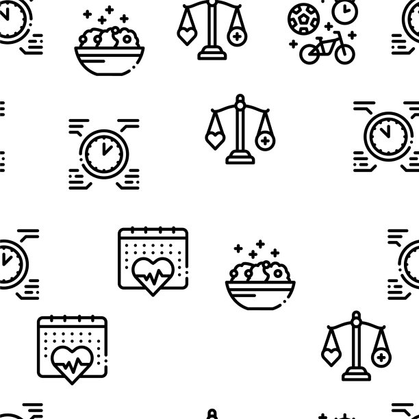 健康生活方式无缝模式图片下载