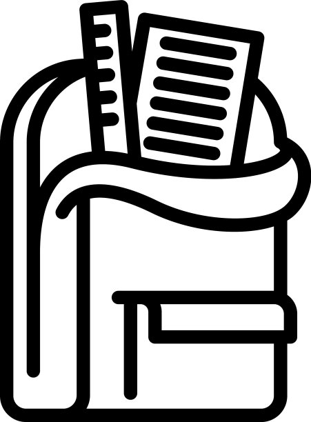 学生背包图标轮廓风格图片下载