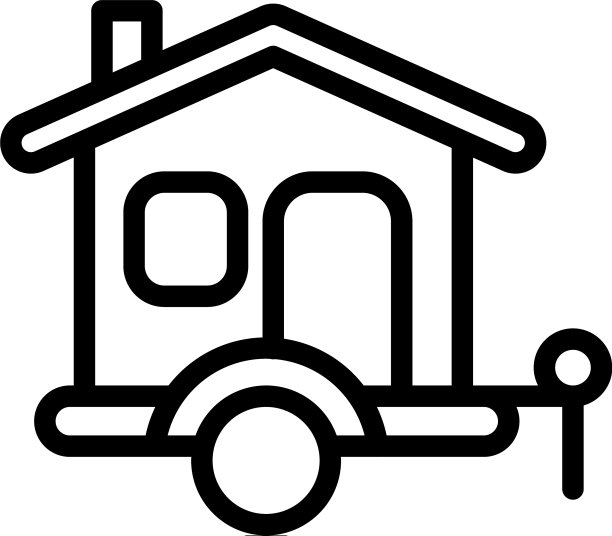 旅行拖车图标轮廓风格图片下载