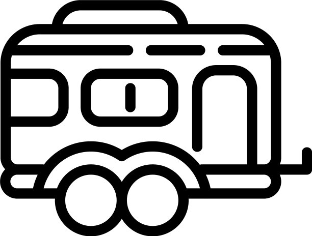 旅行拖车图标轮廓风格图片下载