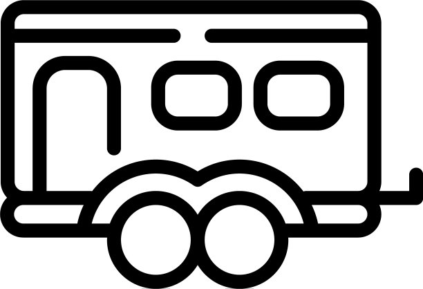 房车拖车图标轮廓风格图片下载