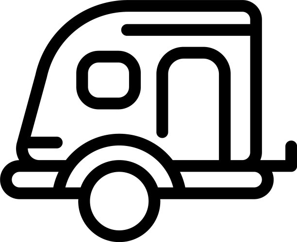 大篷车拖车图标轮廓风格图片下载