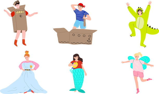 设置儿童表演在不同的手工图片下载