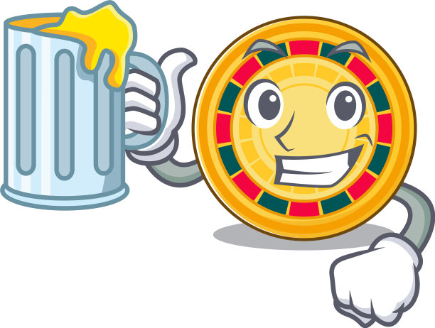 用大玻璃杯设计快乐轮盘的吉祥物图片下载