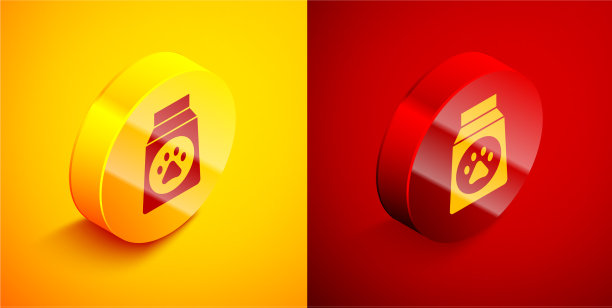 等距袋装狗粮图标隔离上图片下载