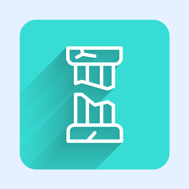 白线断古柱图标孤立图片下载