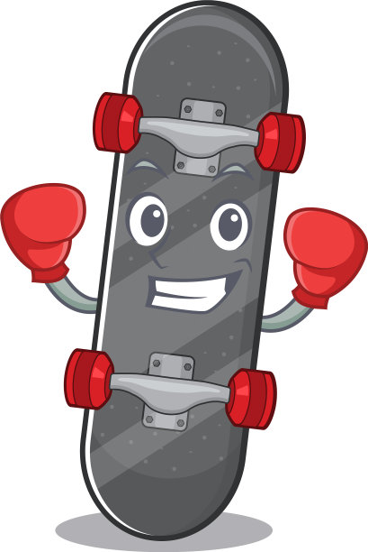 具有个性的运动拳击滑板吉祥物图片下载
