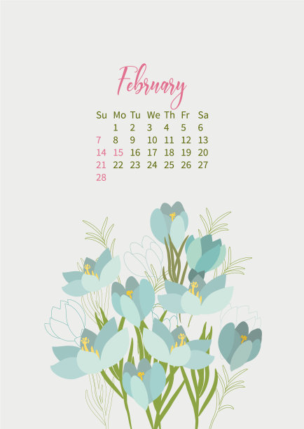 花日历2021与花束鲜花图片下载