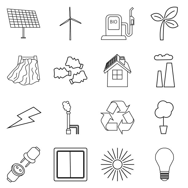 设置简单的生态相关的轮廓图标图片下载