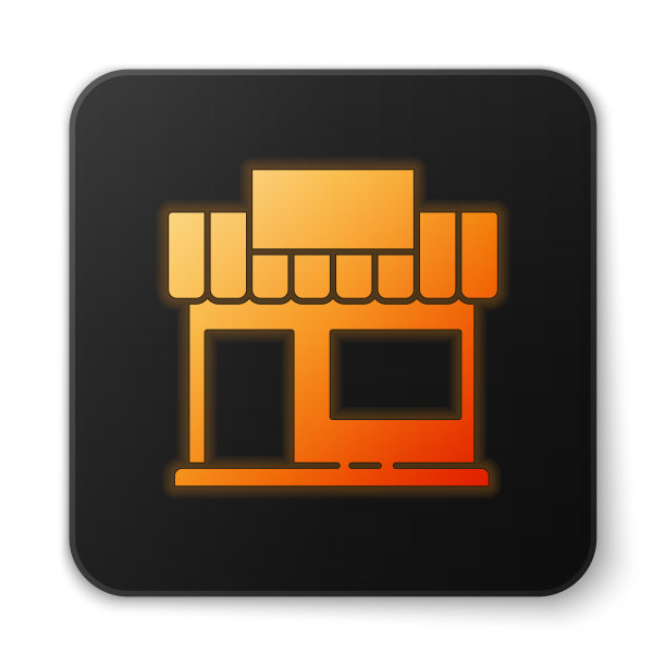 橙色霓虹灯购物大楼或市场图片下载