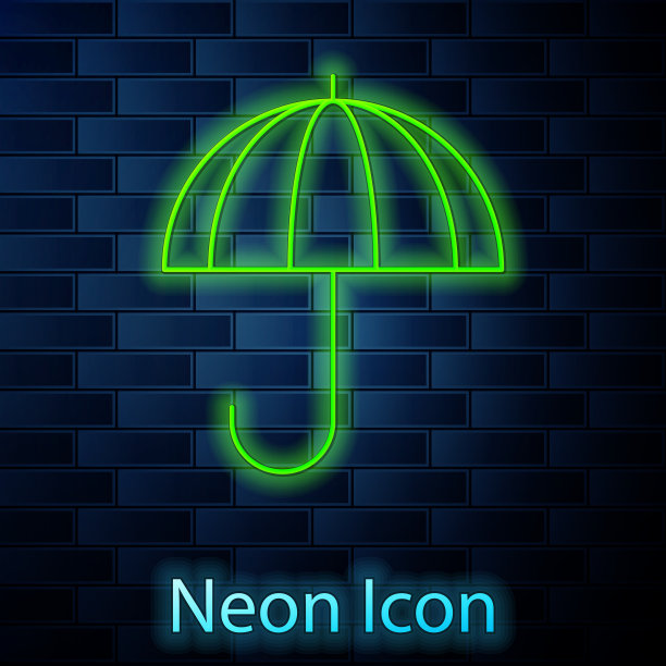 发光的霓虹线条古典典雅的开启伞图片下载