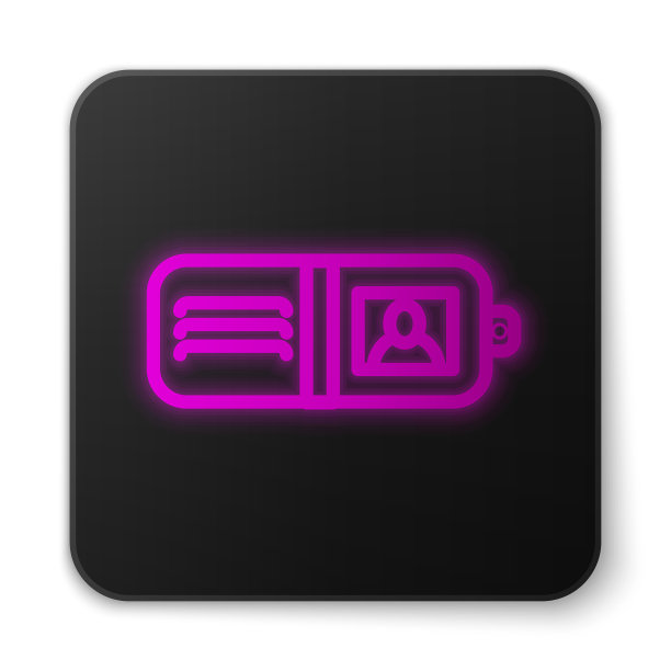 发光的霓虹线钱包图标孤立在白色图片下载