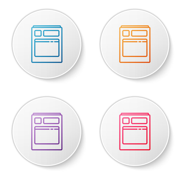 彩色线条厨房洗碗机图标图片下载