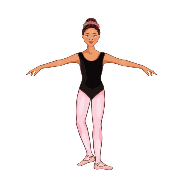 美丽的女孩美国黑人芭蕾舞者舞蹈姿势图片下载