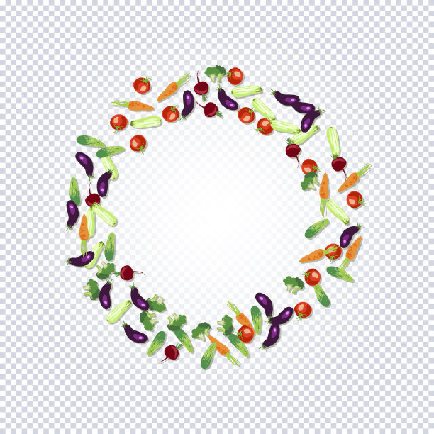蔬菜圆形图案图片下载
