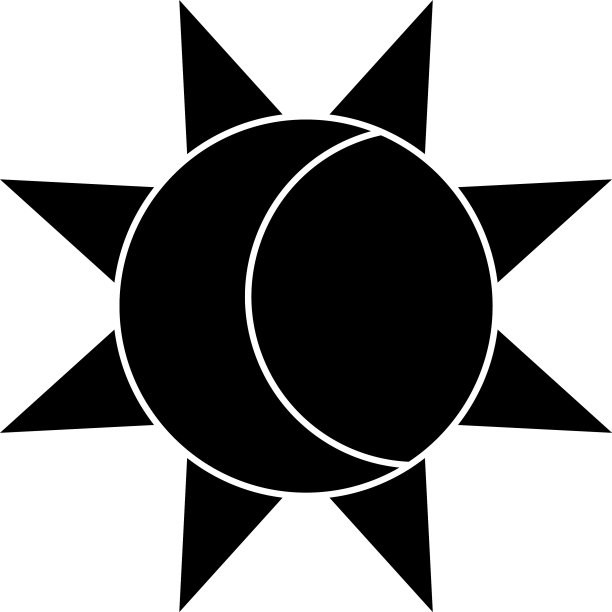 月亮和太阳图标轮廓风格图片下载