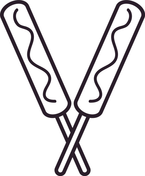 玉米热狗线风格图标设计图片下载