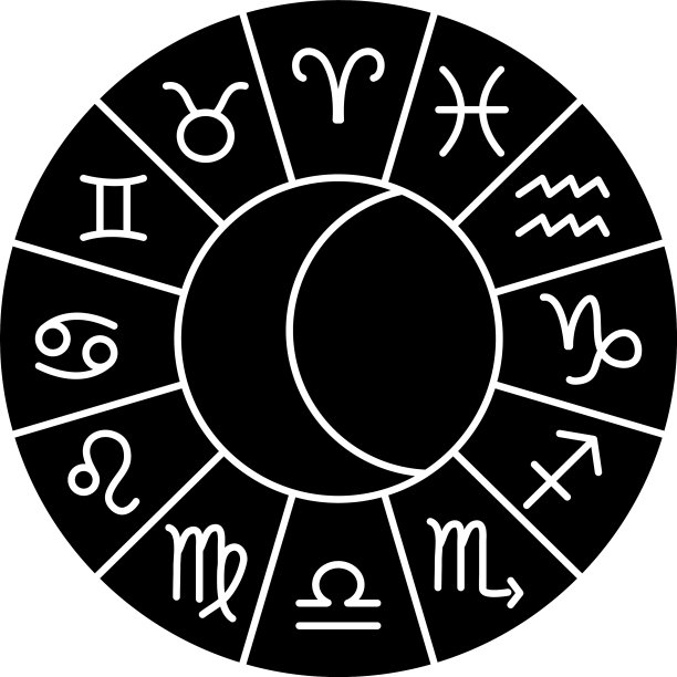 黄道带圈有占星符号的图标图片下载