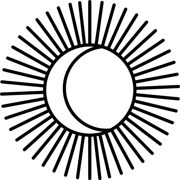 太阳和月亮图标线条风格图片下载