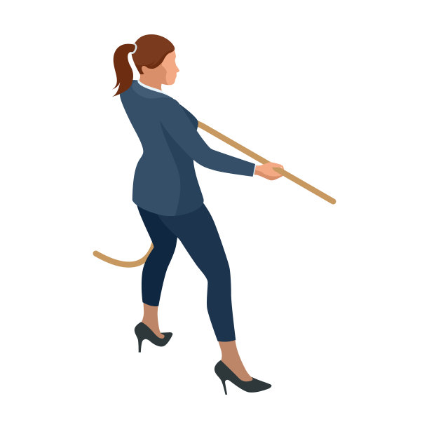 等距商务女性时尚孤立在白色图片下载