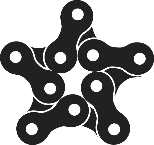 五角星制自行车或自行车链图片下载